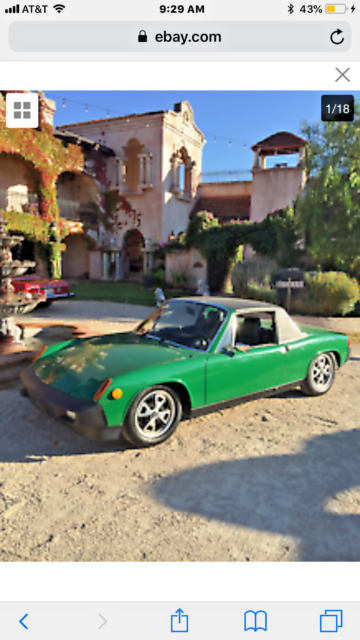 1975 PORSCHE 914 VERY RARE COLOR “VIPER GREEN” stick shift TARGA TOP 1975 Porsche 914 Appearance Pkg.