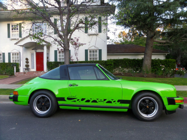 1975 Porsche Carrera Targa Rare Lime Green/Black French Model W/ Spoiler Delete 1975 Porsche 911