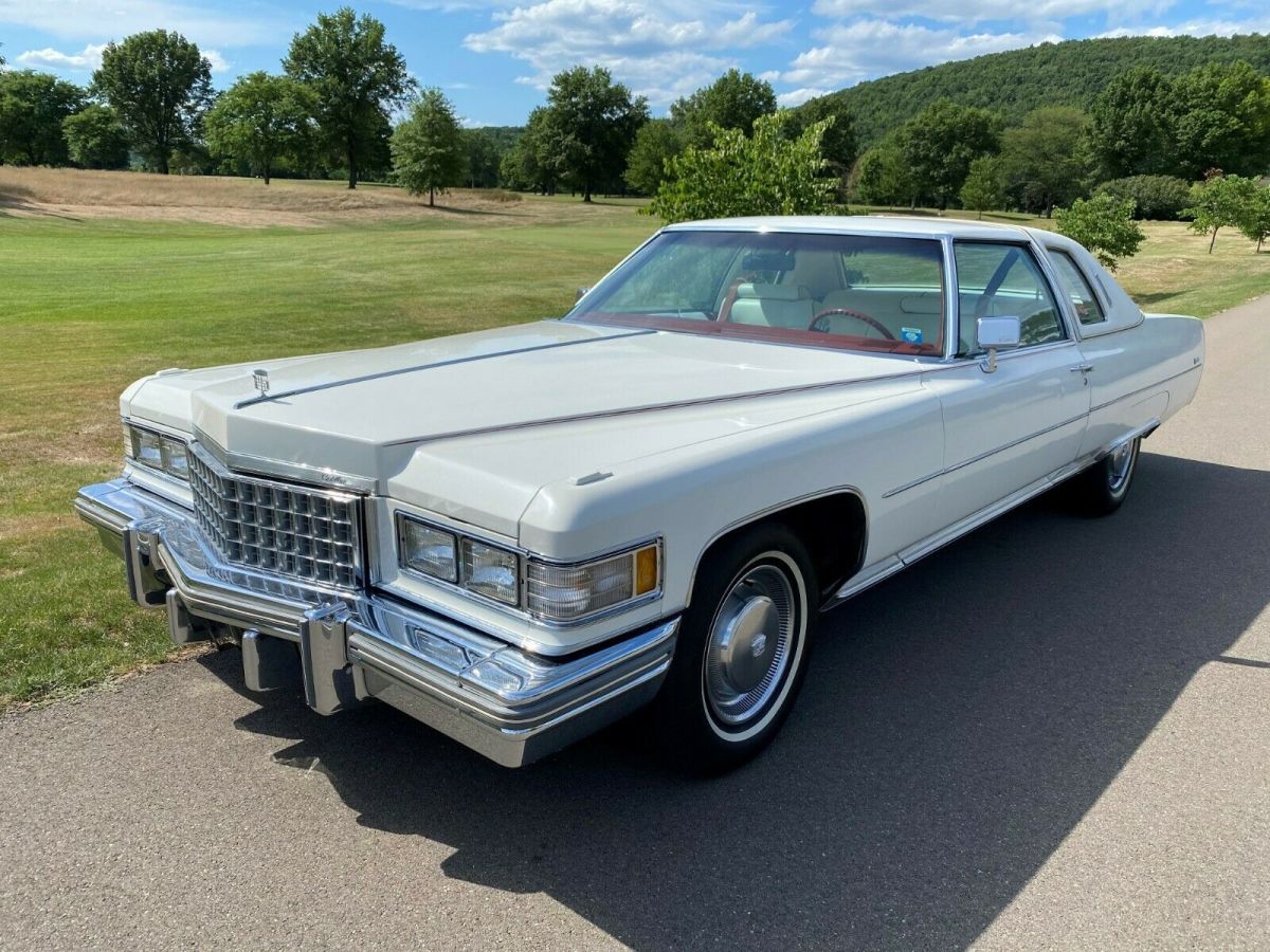 1976 Cadillac Coupe Deville Triple White LOW MILES 1976 Cadillac DeVille Coupe Deville