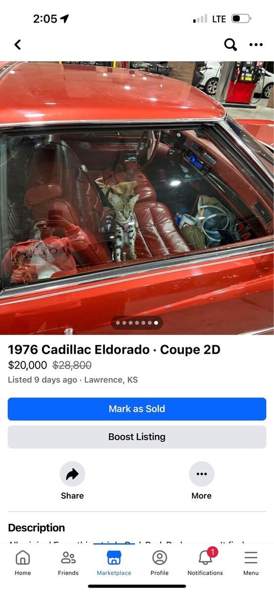 1976 Cadillac Eldorado Coupe Red AWD Automatic 1976 Cadillac Eldorado