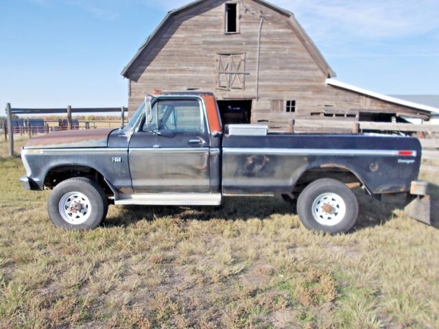 1976 FORD F-250 4x4 Highboy 390 V8 4 Speed Manual Divorced Transfer Case 1976 Ford F-250 Custom +
