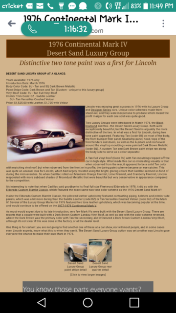 1976 Lincoln Continental DESERT SAND LUXURY GROUP - photo 5