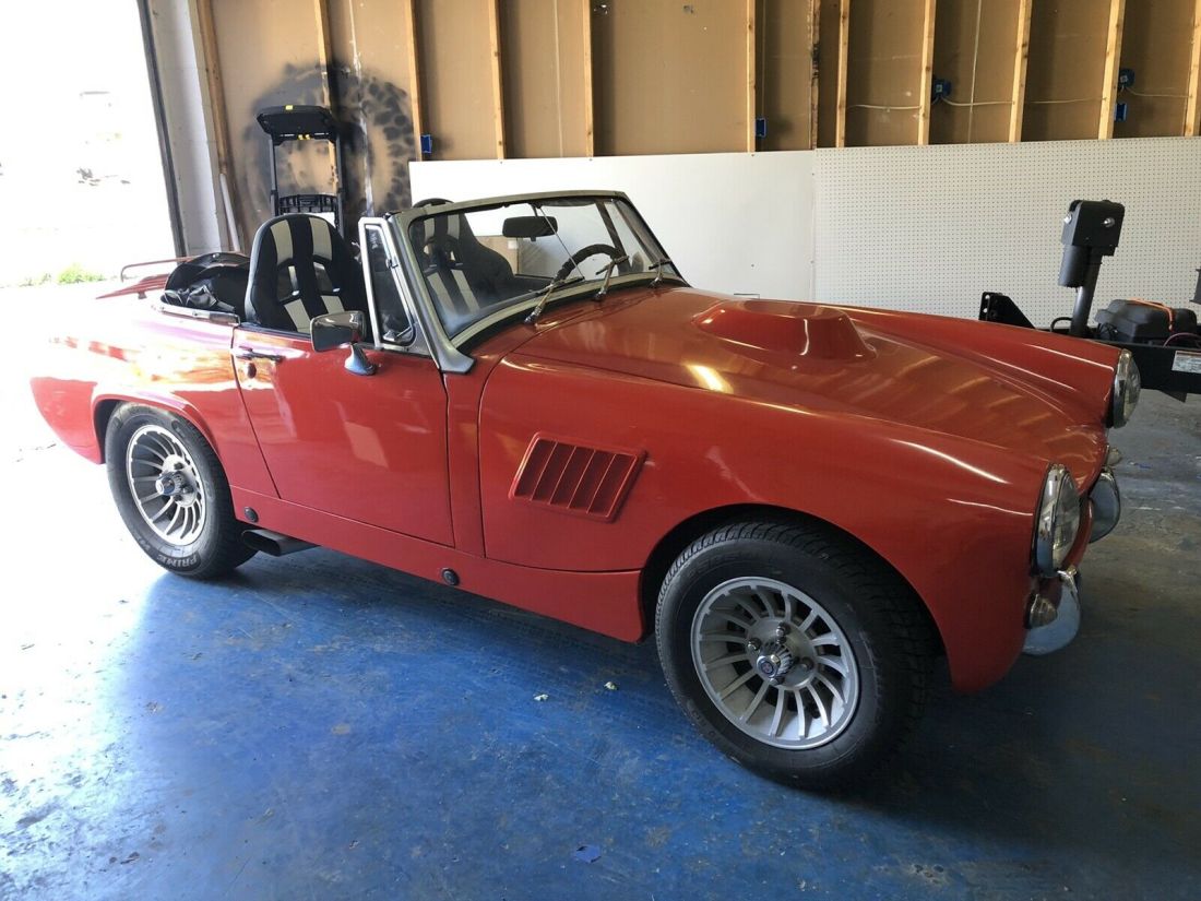 1976 MG Midget 1500 black and white stripes