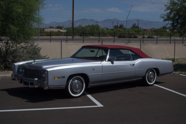 1976 Silver & Red Original Cadillac Eldorado Convertible in Amazing Condition 1976 Cadillac Eldorado