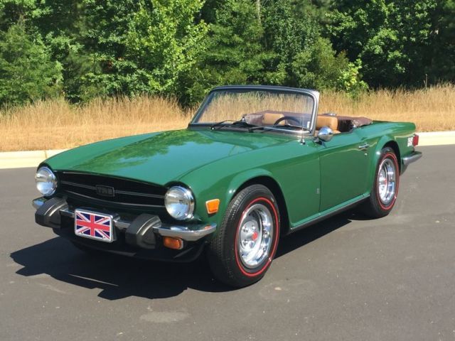 1976 Triumph TR6 Convertible, British Green Tan 4Spd well sorted Restored 1976 Triumph TR6
