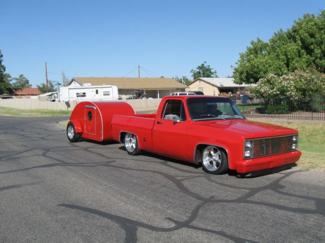 1977 Chevy C-10 with Custom Teardrop Trailer 1977 Chevrolet C-10