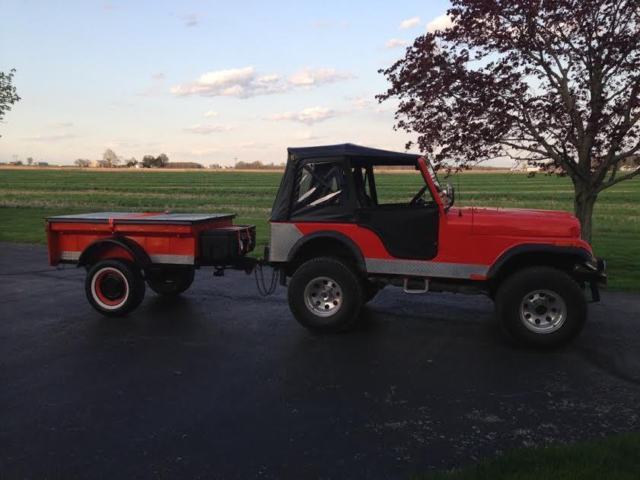 1977 Diamond Plated Jeep CJ5 4X4 Lifted V8 w/1950's M100 Trailer!! Gorgeous!!! 19770000 Jeep CJ Diamond Plated