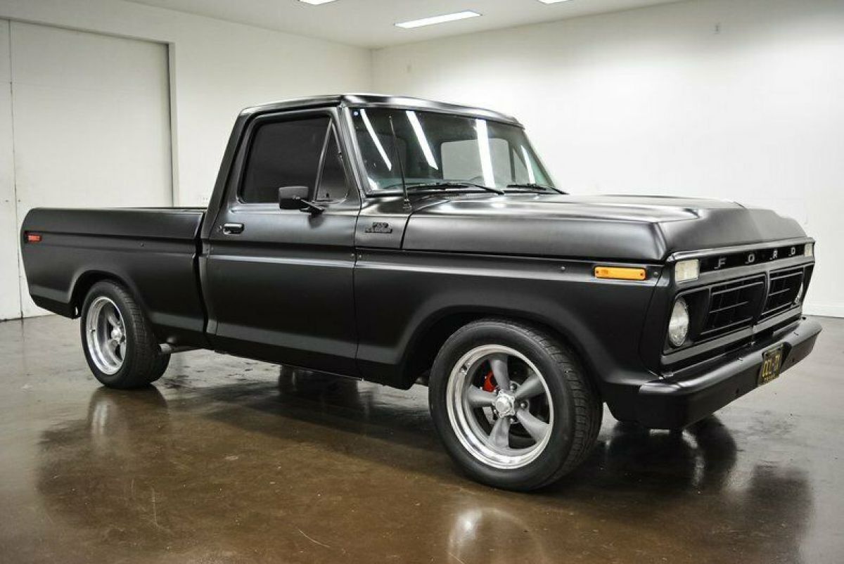 1977 Ford F100 Ranger 29200 Miles Flat Black Pickup Truck 400ci V8 C6 1977 Ford F-100 Ranger