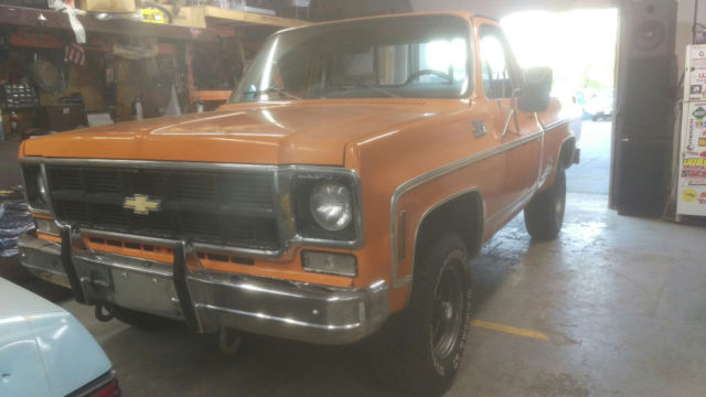 1977 GMC swb 4x4 High Sierra Custom Cab, Orange, Original, Stick shift 350 1977 GMC Sierra 1500 high sierra