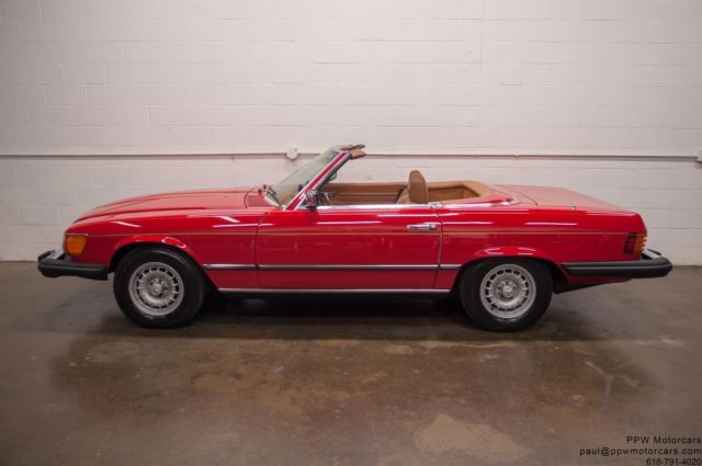1977 Mercedes-Benz SL-Class 450SL 84,261 Miles Signal Red Bamboo Convertible 1977 Mercedes-Benz SL-Class 450SL