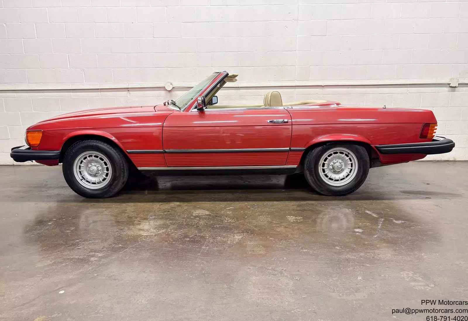 1977 Mercedes-Benz SL-Class Brilliant Red Convertible 4.5L V8 61,303 1977 Mercedes-Benz 450SL