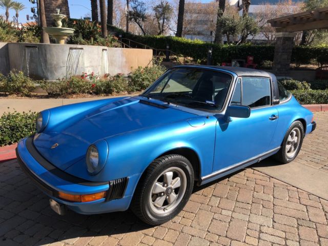 1977 Porsche 911S Targa Caribe/Minerva Blue 83K Miles 1977 Porsche 911 Targa