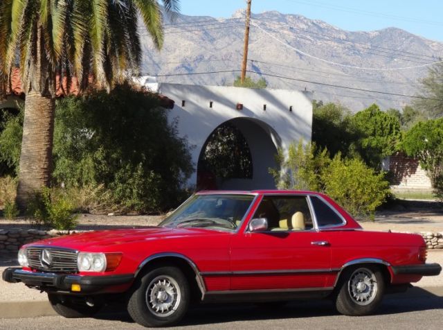 1977 Red Mercedes Benz 450SL 107 Convertible no rust Arizona AMG it creme inter 1977 Mercedes-Benz SL-Class 450SL convertible hardtop
