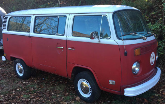 1977 Red VW Bus, Camper Bed, Runs well, Good Condition 1977 Volkswagen Bus/Vanagon