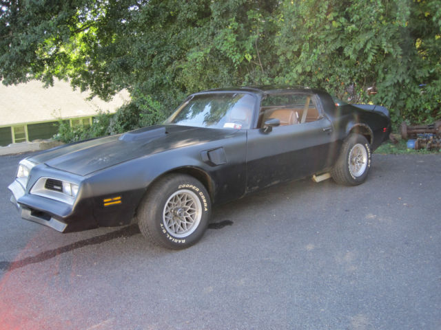 1977 TRANS AM BLACK 400 HURST T TOPS PROJECT RUNS AUTO WITH A/C 1977 Pontiac Trans Am