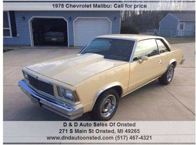 1978 Chevrolet Malibu HO Automatic RWD V8 6.2L Gasoline Big Block 1978 Chevrolet Malibu HO
