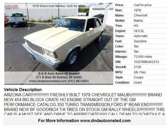 1978 Chevrolet Malibu HO - photo 2