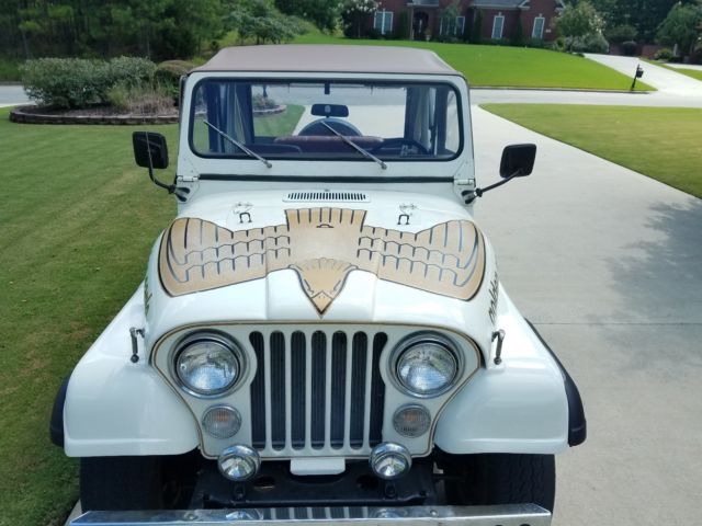 1978 CJ-5 Golden Eagle, White with Gold Trim, Levi Edition, 304 V-8. 1978 Jeep CJ Golden Eagle White with Gold Trim