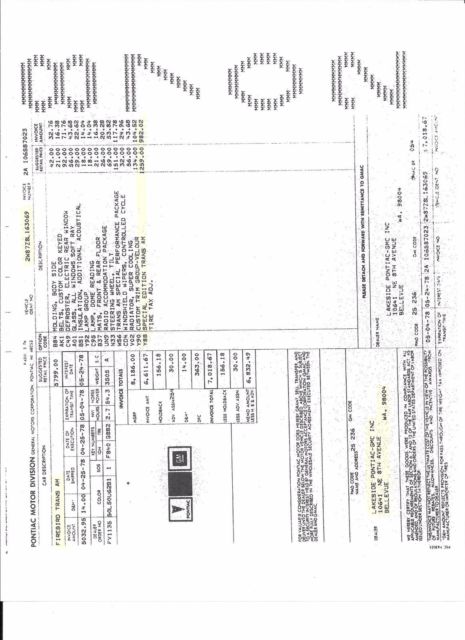 1978 Pontiac Trans Am Y88 Special Edition Package - photo 5