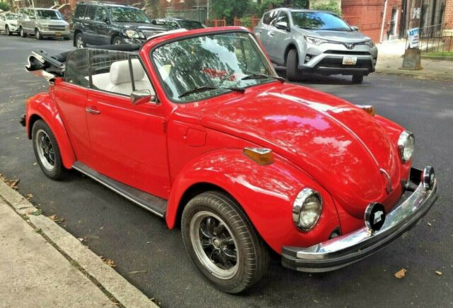 1978 RED VOLKSWAGEN SUPER-BEETLE BUG CONVERTIBLE with WHITE LEATHER INTERIOR 78 1978 Volkswagen Beetle - Classic