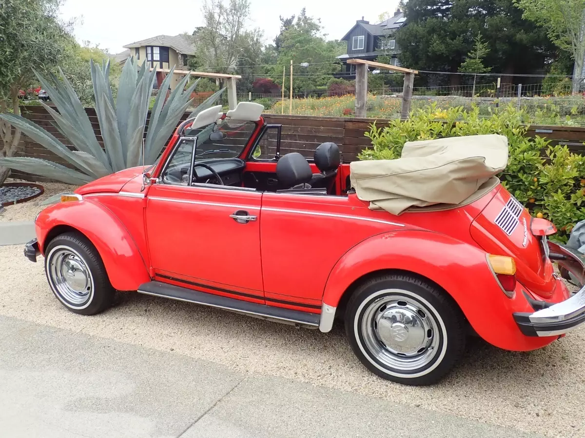 1978 Super Beatle Karmann VW Convertible Fuel Injected Orange with Tan Top Nice 1978 Volkswagen Beetle - Classic