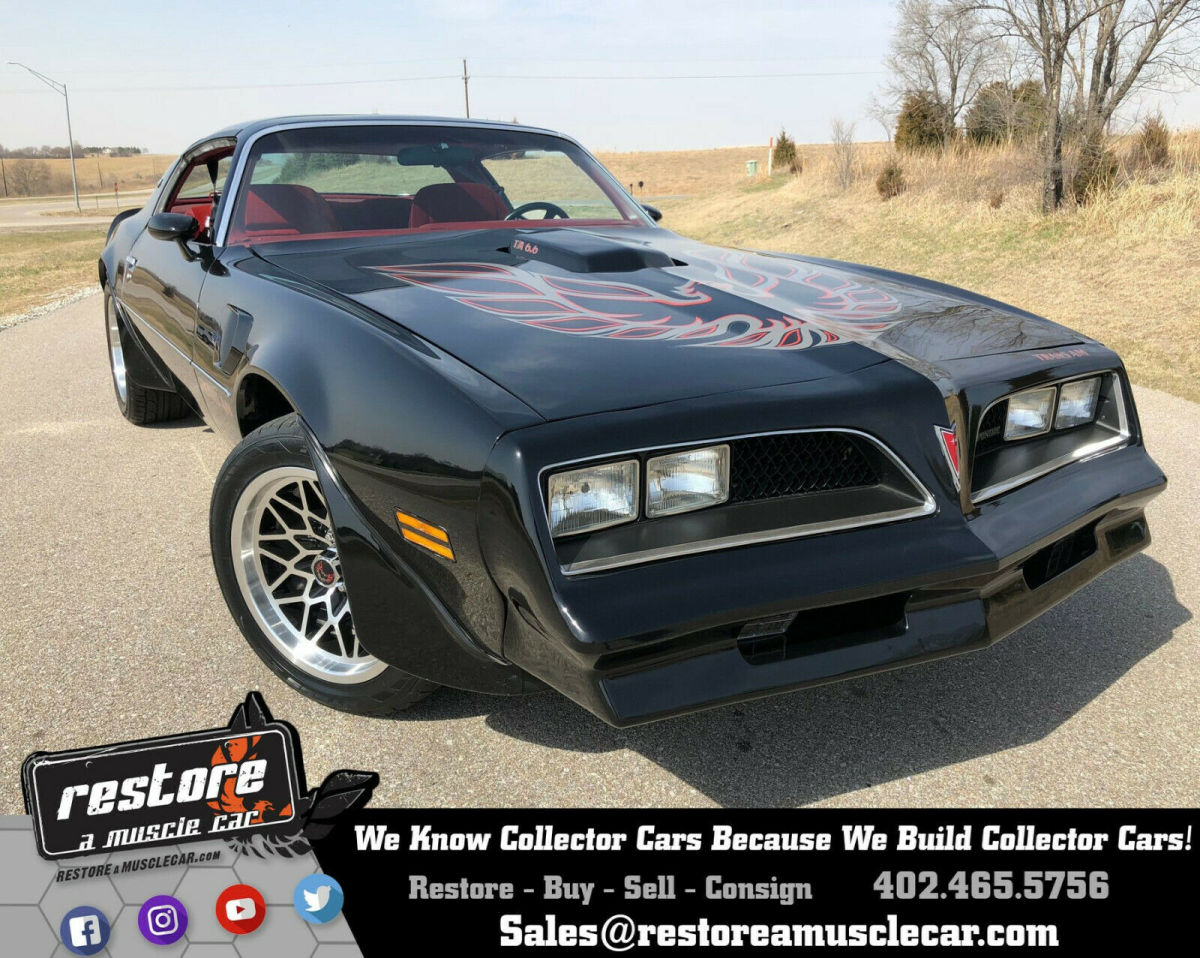 1978 Pontiac Trans Am 400ci, 4 Speed, Black, 17x9 Wheels, Fisher T-Tops