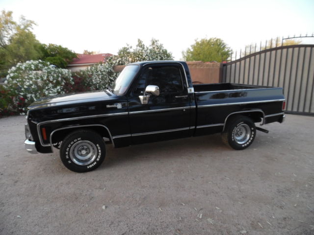 1979 Chevrolet C-10  Short Bed Heavy Half 454 AT AC LOADED Black Rare