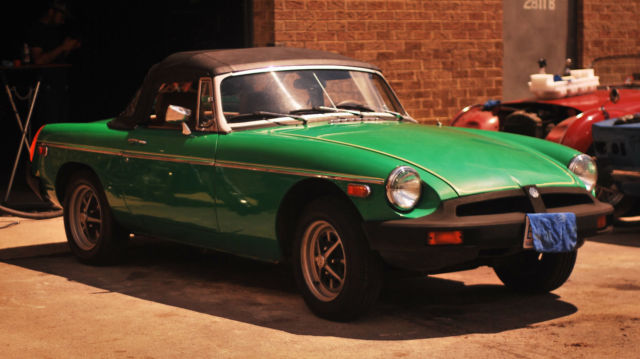 1979 Green MGB with Brand New Top Installed 1979 MG MGB