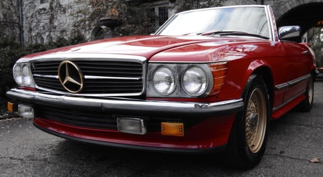 1979 Mercedes 280SL r107 Euro Spec Red/Black Rare Convertible AMG Zender NR 1979 Mercedes-Benz SL-Class 280SL EURO Model