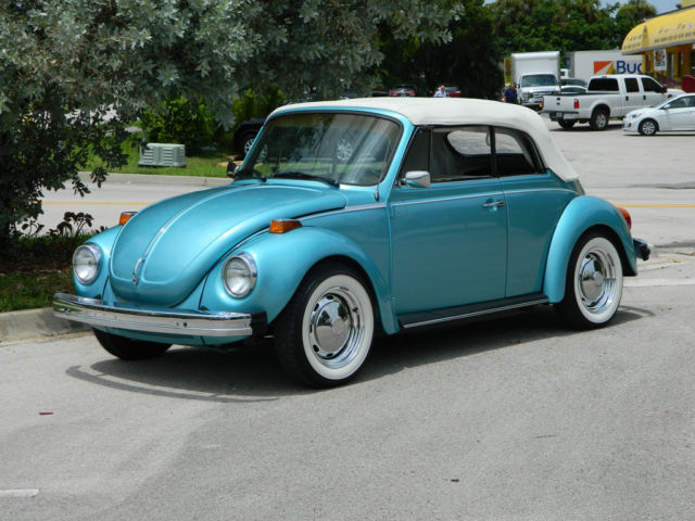 1979 VOLKSWAGEN BEETLE CONVERTIBLE FACTORY A/C FINAL YEAR TURQUOISE WHITE WOW 1979 Volkswagen Beetle - Classic Final Year Factory Air Beetle Convertible