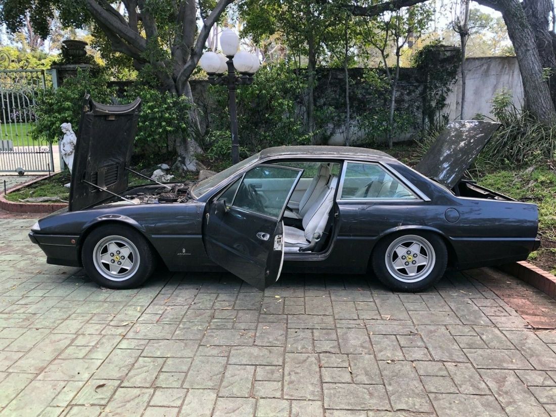1980 Ferrari 412 Black with White Interior 1980 Ferrari 412