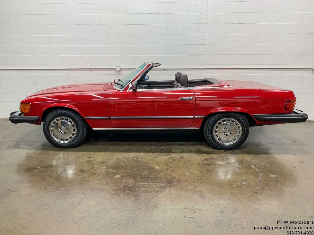 1980 Mercedes-Benz SL-Class 450SL Red over Chocolate Convertible 1980 Mercedes-Benz SL-Class 450SL
