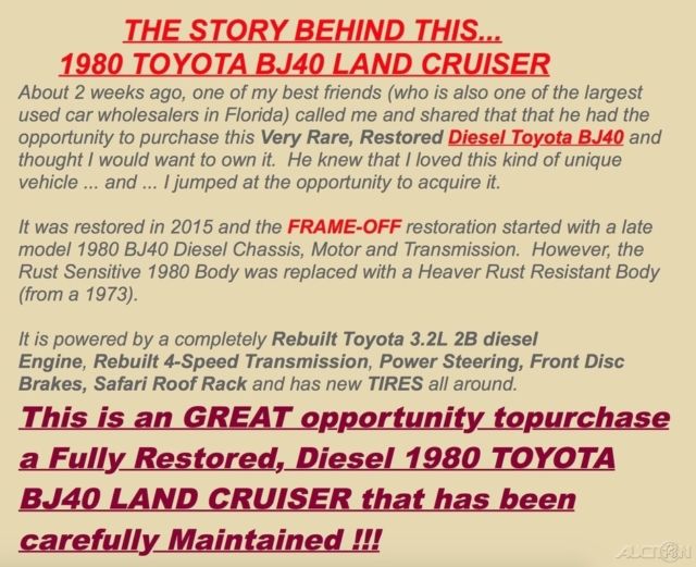 1980 Toyota Land Cruiser BJ40 / Full Restoration / 4,200 MILES - photo 7