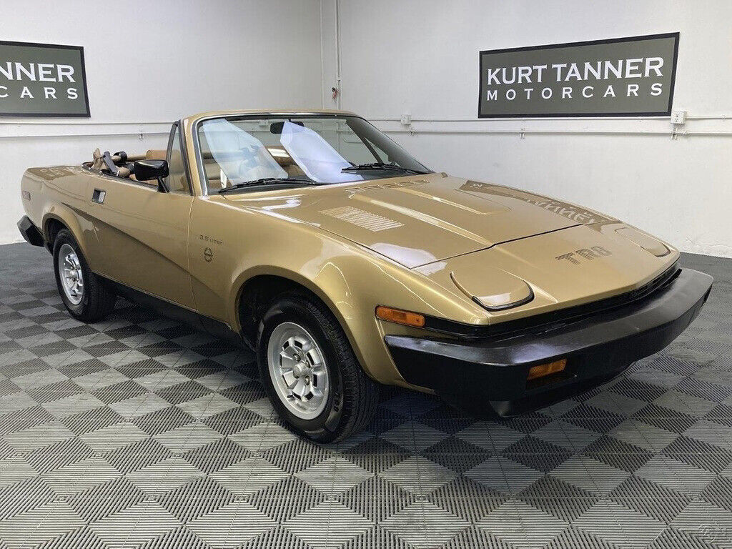 1980 TRIUMPH TR8. 3.5 LITER V8, EDELBROCK CARB, 5-SPEED. SUPERB DRIVER 1980 Triumph TR8 1980 TRIUMPH TR8 CONVERTIBLE. MIDAS GOLD METALLIC