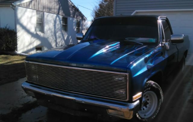 1981 c10 ck silverado sharp custom truck laquer paint flames 1981 Chevrolet C-10 long bed