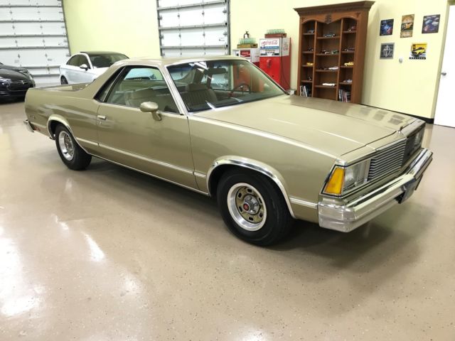 1981 CHEVROLET EL CAMINO 3.8L 6CYLINDER GOLD WITH TAN INTERIOR WITH 6150 MILES 1981 Chevrolet El Camino 3.8L WITH 6150 MILES