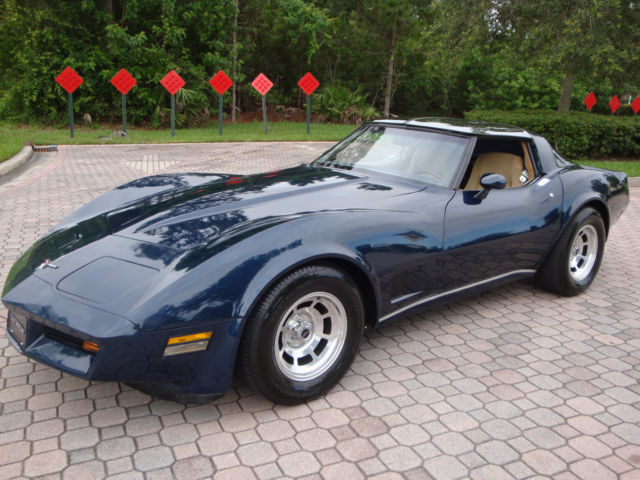 1981 Corvette Number Matching 350 4 Speed Rare Dark Blue and Saddle Int Restored 1981 Chevrolet Corvette Coupe