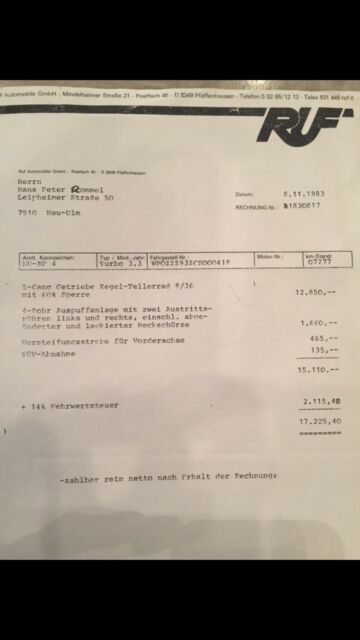 1982 Porsche 930 Factory Slantnose RUF Upgrades - photo 6