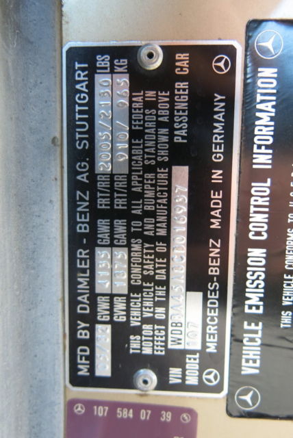 1982 Mercedes-Benz SL-Class Base Convertible 2-Door - photo 10