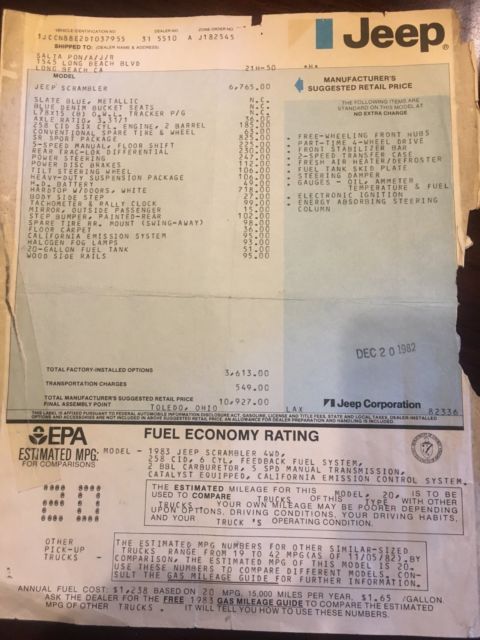 1983 Jeep CJ SR Sport Package - photo 6