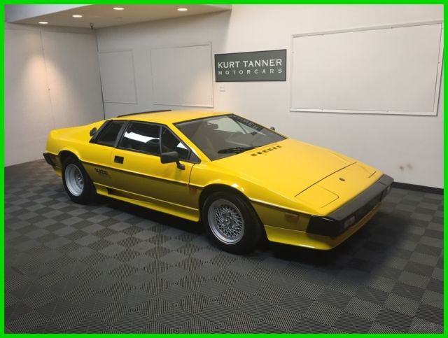 1983 LOTUS ESPRIT TURBO. YELLOW WITH BLACK LEATHER TRIM. 2.2 L. 5-SPEED MANUAL 1980 Lotus Esprit