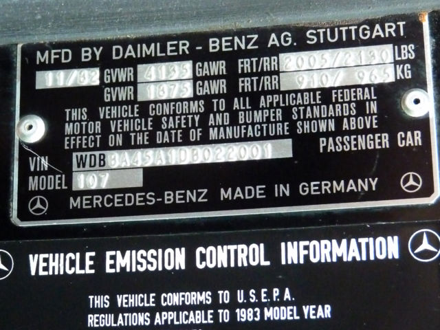 1983 Mercedes-Benz 300-Series Base Convertible 2-Door - photo 12