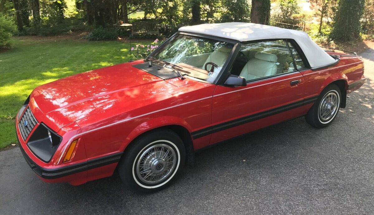 1983 Mustang Convertible GLX Foxbody 3.8L V-6 Low Miles 86,000 mi Survivor 1983 Ford Mustang