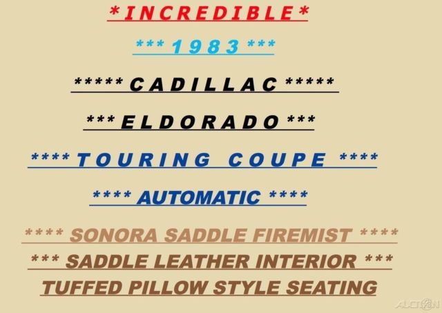 1983 Cadillac Eldorado Touring Coupe - Custom / 37k Original Miles!!! - photo 3
