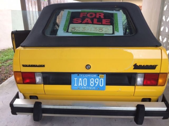 1983 VW RABBIT CONVERTIBLE - TWO FOR ONE PRICE: YELLOW 2 DRIVE / GREY 4 PARTS 1983 Volkswagen Rabbit