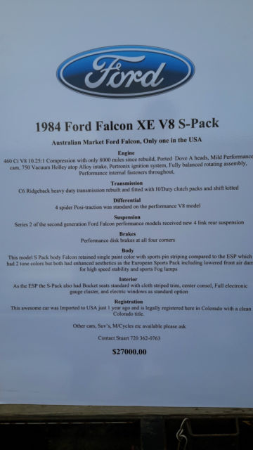 1984 Ford Falcon  S Pack - photo 8