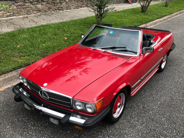 1984 Mercedes Benz 380SL in 568 Signal Red w. Black leather, s.records/history * 1984 Mercedes-Benz SL-Class 568 Signal Red ext. w. Black LEATHER