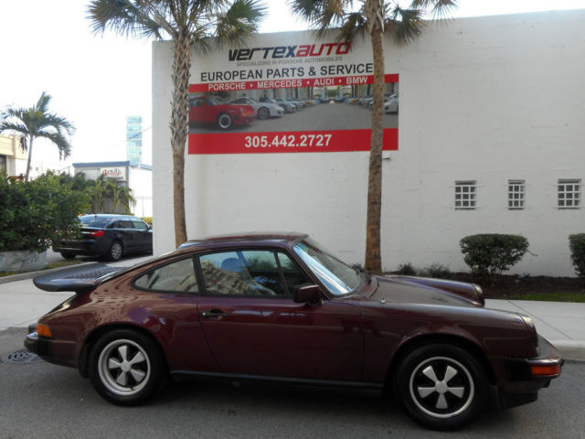1984 Porsche 911 Carrera Coupe 3.2 - Fuchs Wheels - Sport Seats - Carrera Tail 1984 Porsche 911 Porsche 1984 911 Coupe Burgundy
