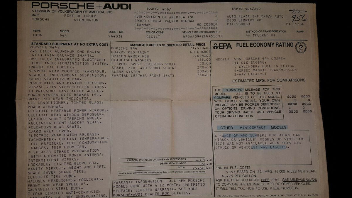 1984 Porsche 944 Base - photo 12