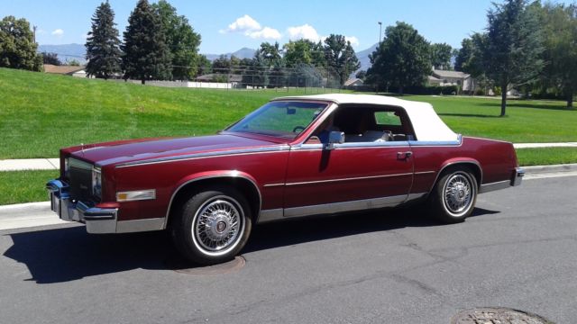 1984 Red Cadillac Eldorado Biarritz Coupe Convertible Mint Condition Classic 1984 Cadillac Eldorado Biarritz